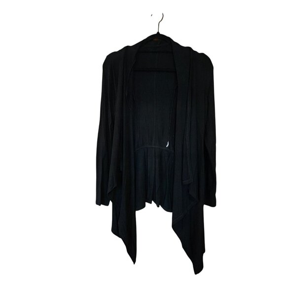Black Draped Open Front Cardigan Womens S - Picture 1 of 2